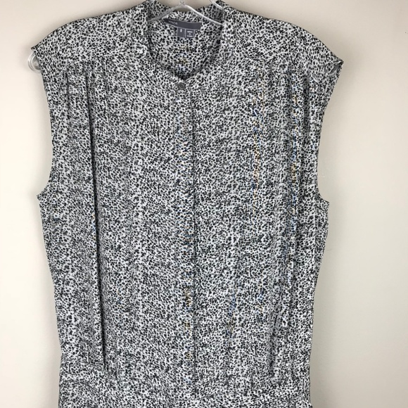 Vince Static Print Shorts Romper Size 8 Gray Black - Picture 3 of 8